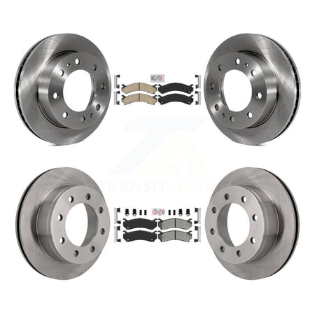 Front Ceramic Rear Semi-Metallic Pad Brake Rotors Kit For Chevrolet GMC Sierra 2500 HD XL K8A-102066