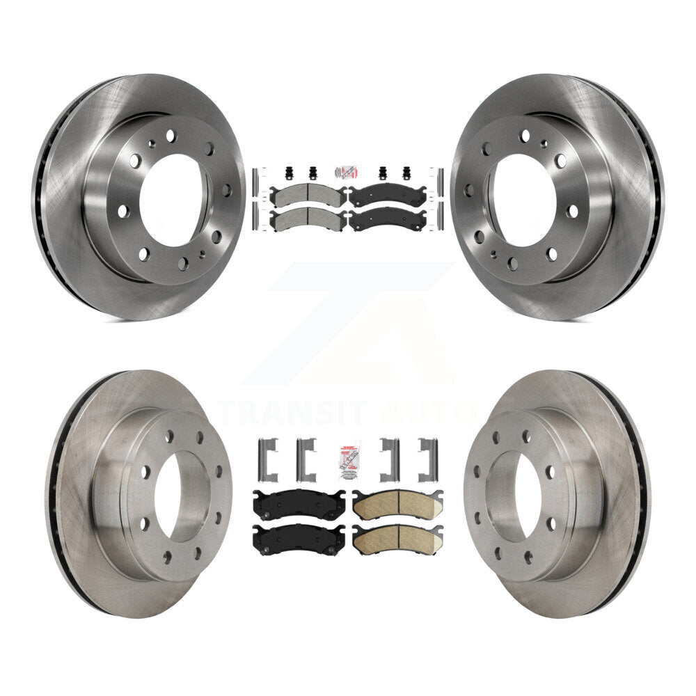 Front Semi-Metallic Rear Ceramic Pad Brake Rotors Kit For Chevrolet GMC Sierra 2500 HD H2 K8A-102069