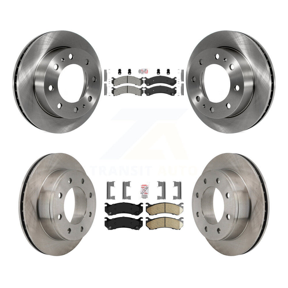 Front Semi-Metallic Rear Ceramic Pad Brake Rotors Kit For Chevrolet GMC Sierra 2500 HD H2 K8A-102069