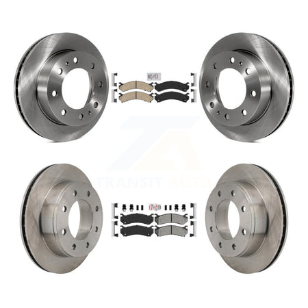 Front Ceramic Rear Semi-Metallic Pad Brake Rotors Kit For Chevrolet GMC Sierra 2500 HD H2 K8A-102070