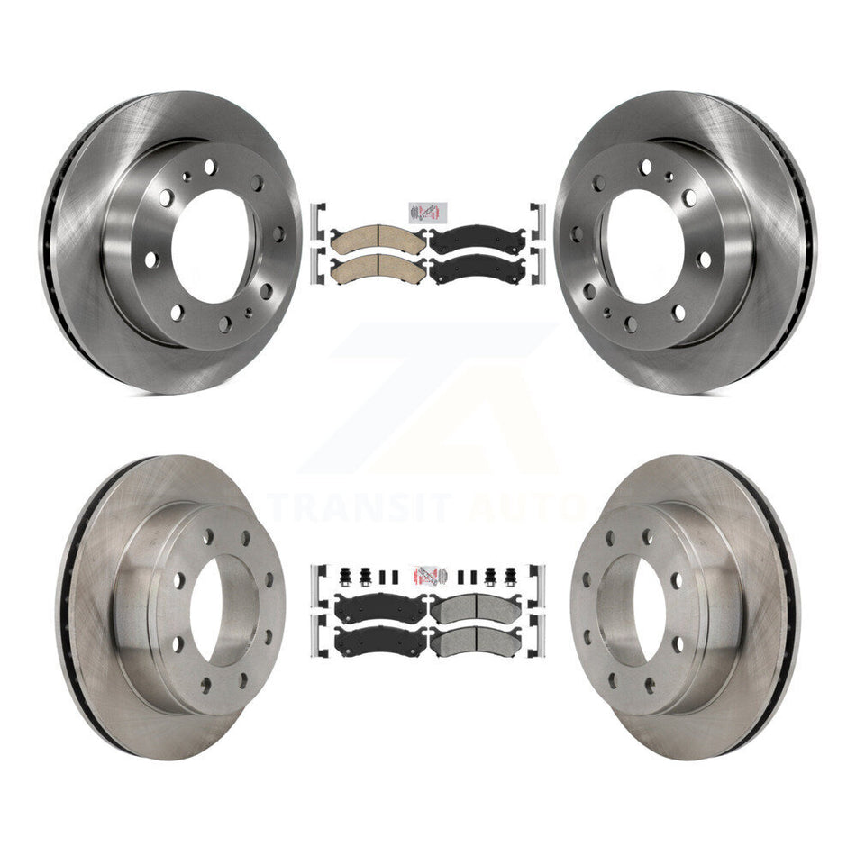 Front Ceramic Rear Semi-Metallic Pad Brake Rotors Kit For Chevrolet GMC Sierra 2500 HD H2 K8A-102070