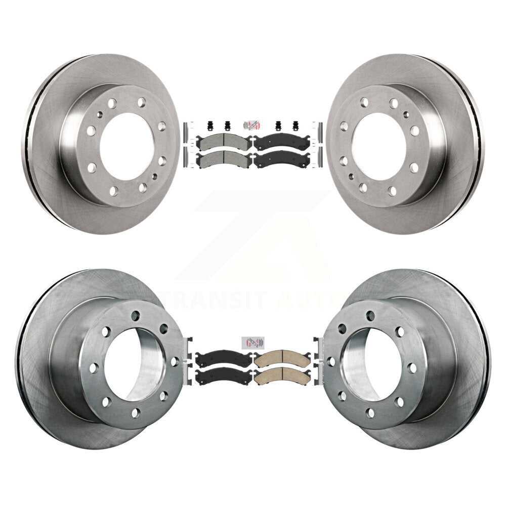 Front Semi-Metallic Rear Ceramic Pad Brake Rotors Kit For Chevrolet GMC Silverado 3500 HD K8A-102077