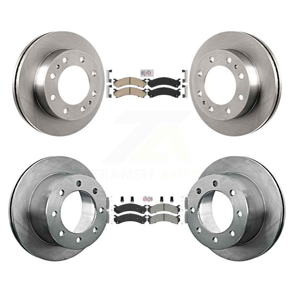 Front Ceramic Rear Semi-Metallic Pad Brake Rotors Kit For Chevrolet GMC Silverado 3500 HD K8A-102078