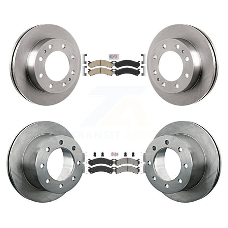 Front Ceramic Rear Semi-Metallic Pad Brake Rotors Kit For Chevrolet GMC Silverado 3500 HD K8A-102078