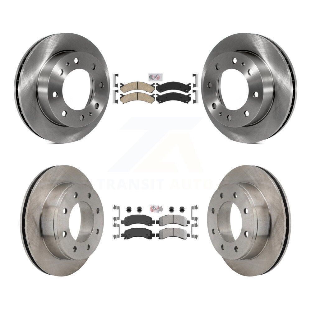 Front Ceramic Rear Semi-Metallic Pad Disc Brake Rotors Kit For Chevrolet Express 2500 GMC K8A-102093