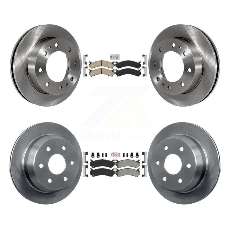 Front Ceramic Rear Semi-Metallic Pad Brake Rotors Kit For Chevrolet Silverado 2500 HD GMC K8A-102100