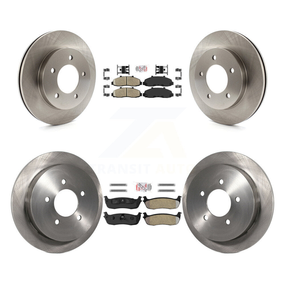 Front Ceramic Rear Semi-Metallic Pad And Disc Brake Rotor Kit For Ford F-150 Heritage 4WD K8A-102116