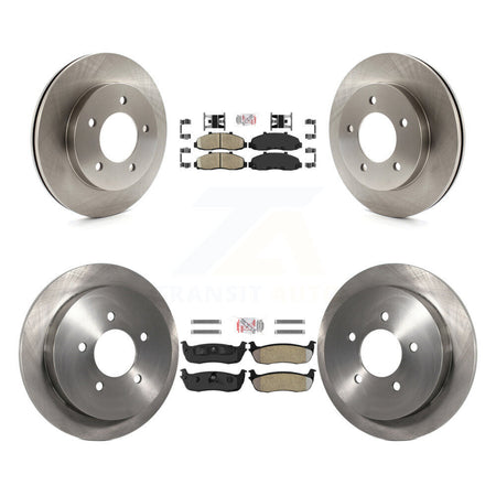 Front Ceramic Rear Semi-Metallic Pad And Disc Brake Rotor Kit For Ford F-150 Heritage 4WD K8A-102116