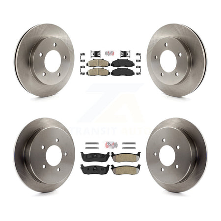 Front Ceramic Rear Semi-Metallic Pads And Disc Brake Rotors Kit For Ford F-150 4WD K8A-102117