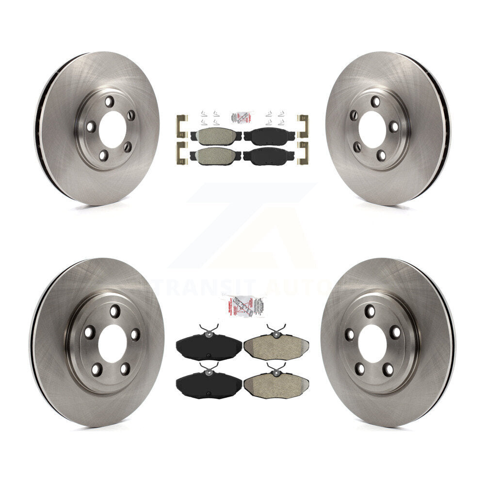 Front Rear Semi-Metallic Pad Disc Brake Rotors Kit For Ford Thunderbird Lincoln LS Jaguar K8A-102119