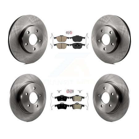 Front Ceramic Rear Semi-Metallic Pads And Disc Brake Rotors Kit For Ford Focus K8A-102124