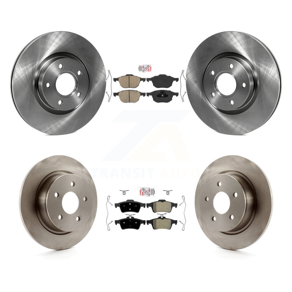 Front Ceramic Rear Semi-Metallic Pads And Disc Brake Rotors Kit For Ford Escape C-Max K8A-102145