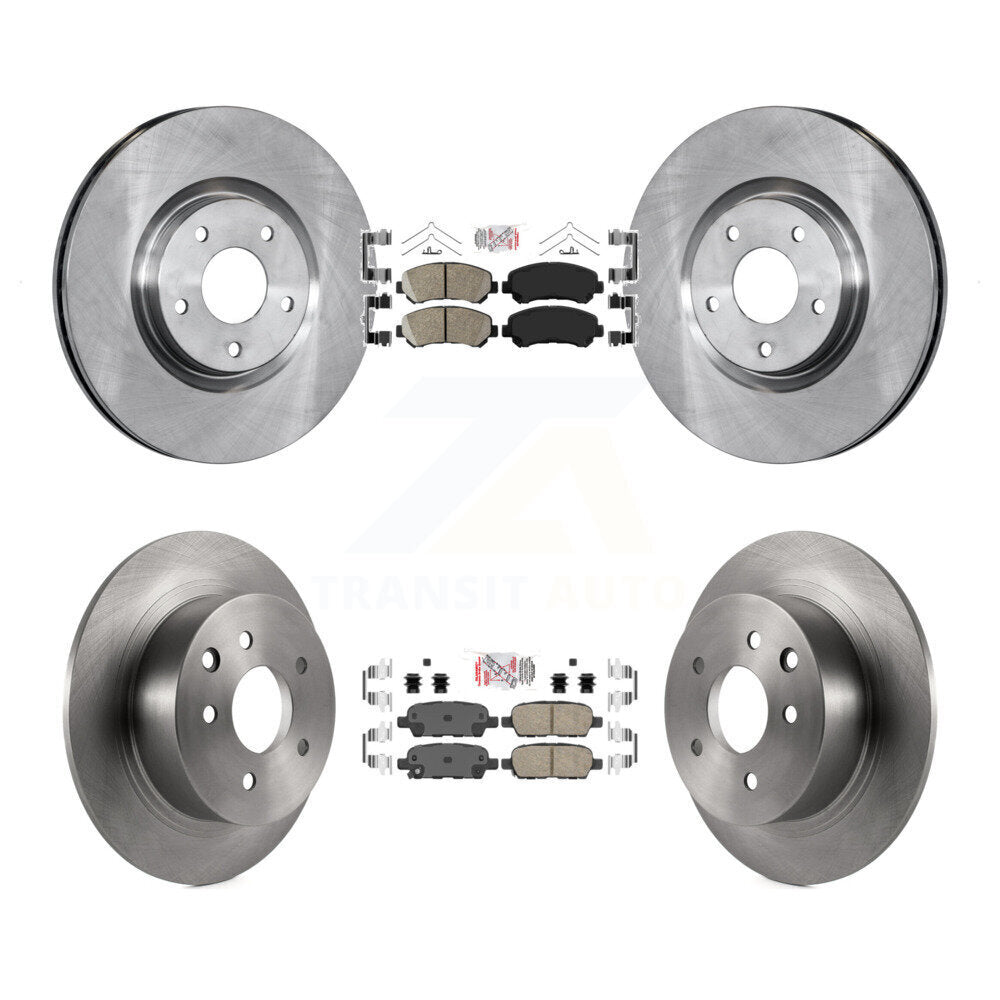 Front Rear Ceramic Pads And Disc Brake Rotors Kit For 2007-2012 Nissan Sentra SE-R Spec V K8A-102286