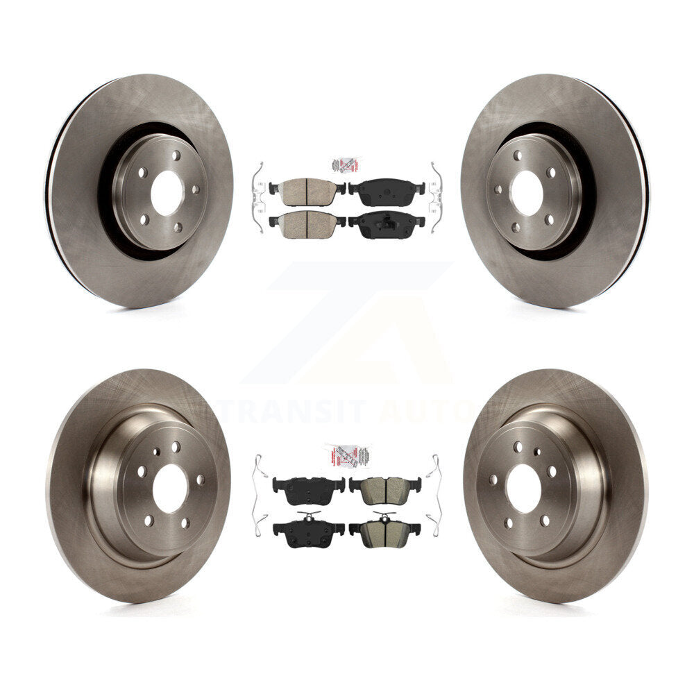 Front Ceramic Rear Semi-Metallic Pads And Disc Brake Rotors Kit For Lincoln MKC K8A-102287