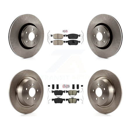 Front Ceramic Rear Semi-Metallic Pads And Disc Brake Rotors Kit For Lincoln MKC K8A-102288