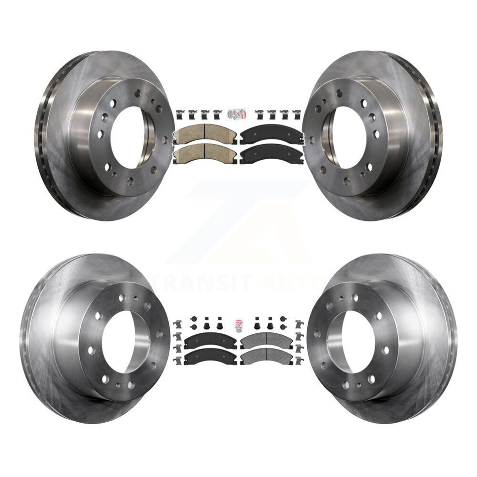 Front Ceramic Rear Semi-Metallic Pad And Brake Rotor Kit For GMC Chevrolet Sierra 2500 HD K8A-102428