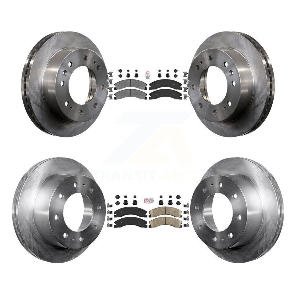 Front Semi-Metallic Rear Ceramic Pad And Brake Rotor Kit For GMC Chevrolet Sierra 2500 HD K8A-102432