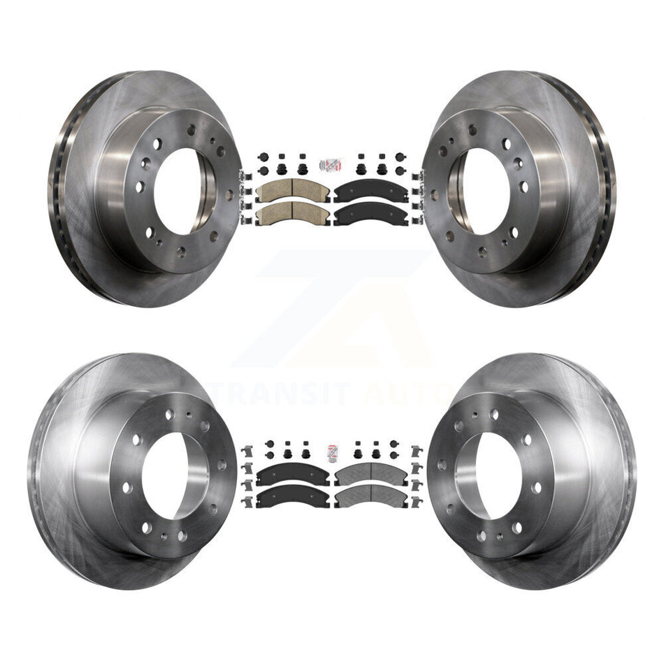 Front Ceramic Rear Semi-Metallic Pad And Brake Rotor Kit For GMC Chevrolet Sierra 2500 HD K8A-102434