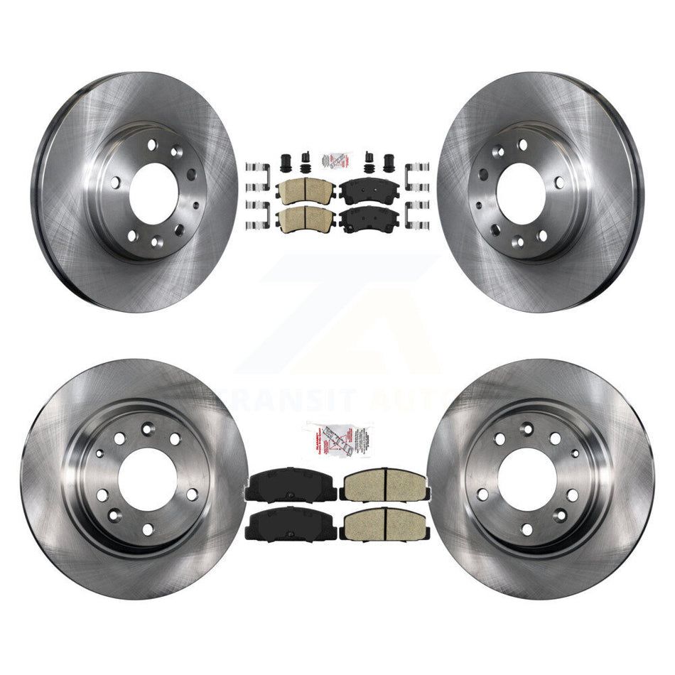 Front Ceramic Rear Semi-Metallic Pads And Disc Brake Rotors Kit For 2003-2005 Mazda 6 K8A-102576