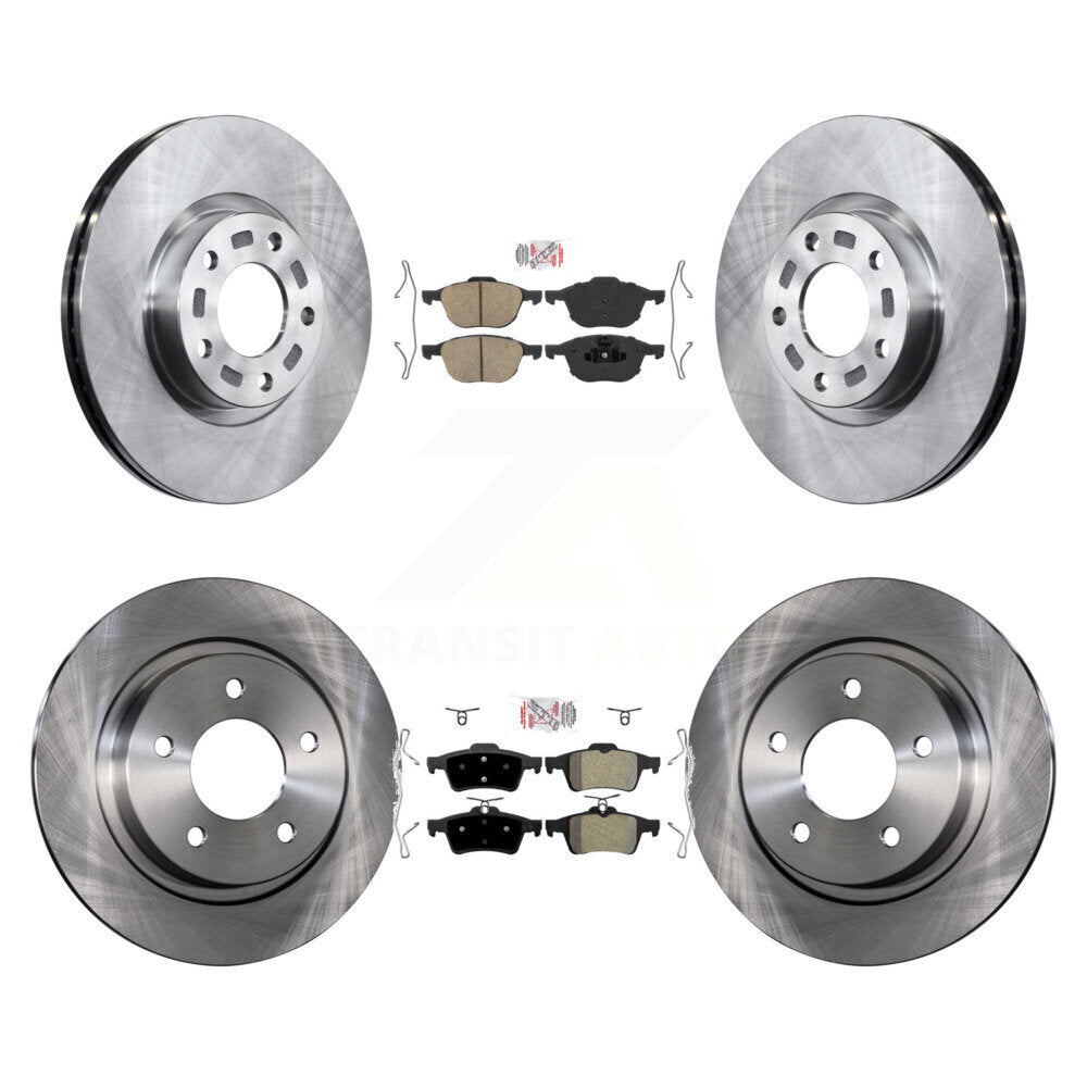 Front Ceramic Rear Semi-Metallic Pads And Disc Brake Rotors Kit For Mazda 3 Sport K8A-102620