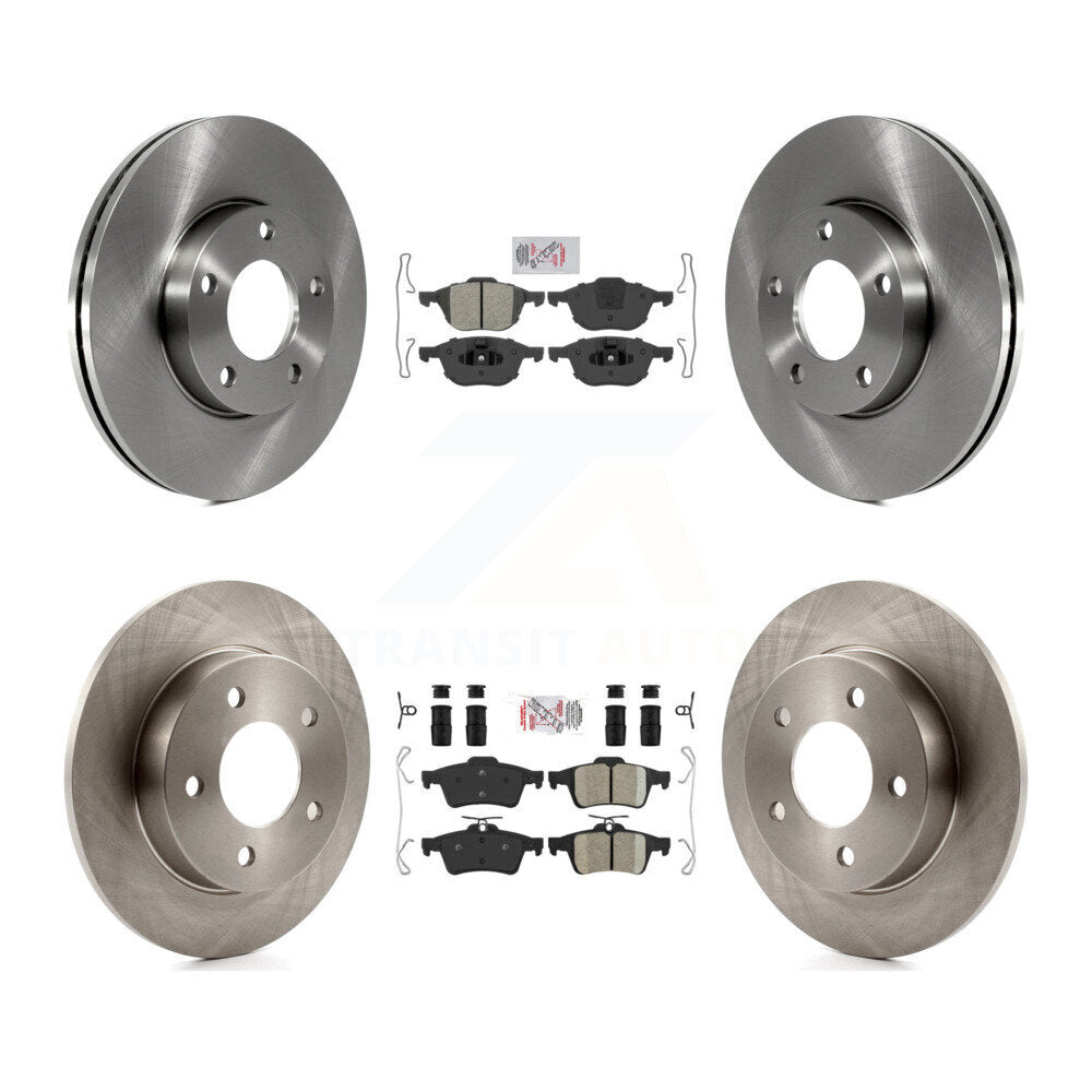 Front Semi-Metallic Rear Ceramic Pads And Disc Brake Rotors Kit For Mazda 3 Sport K8A-102624