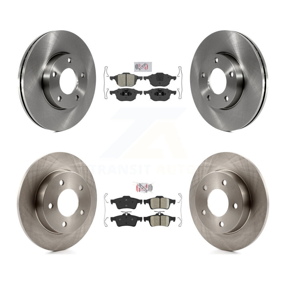 Front Semi-Metallic Rear Ceramic Pads And Disc Brake Rotors Kit For Mazda 3 Sport K8A-102625