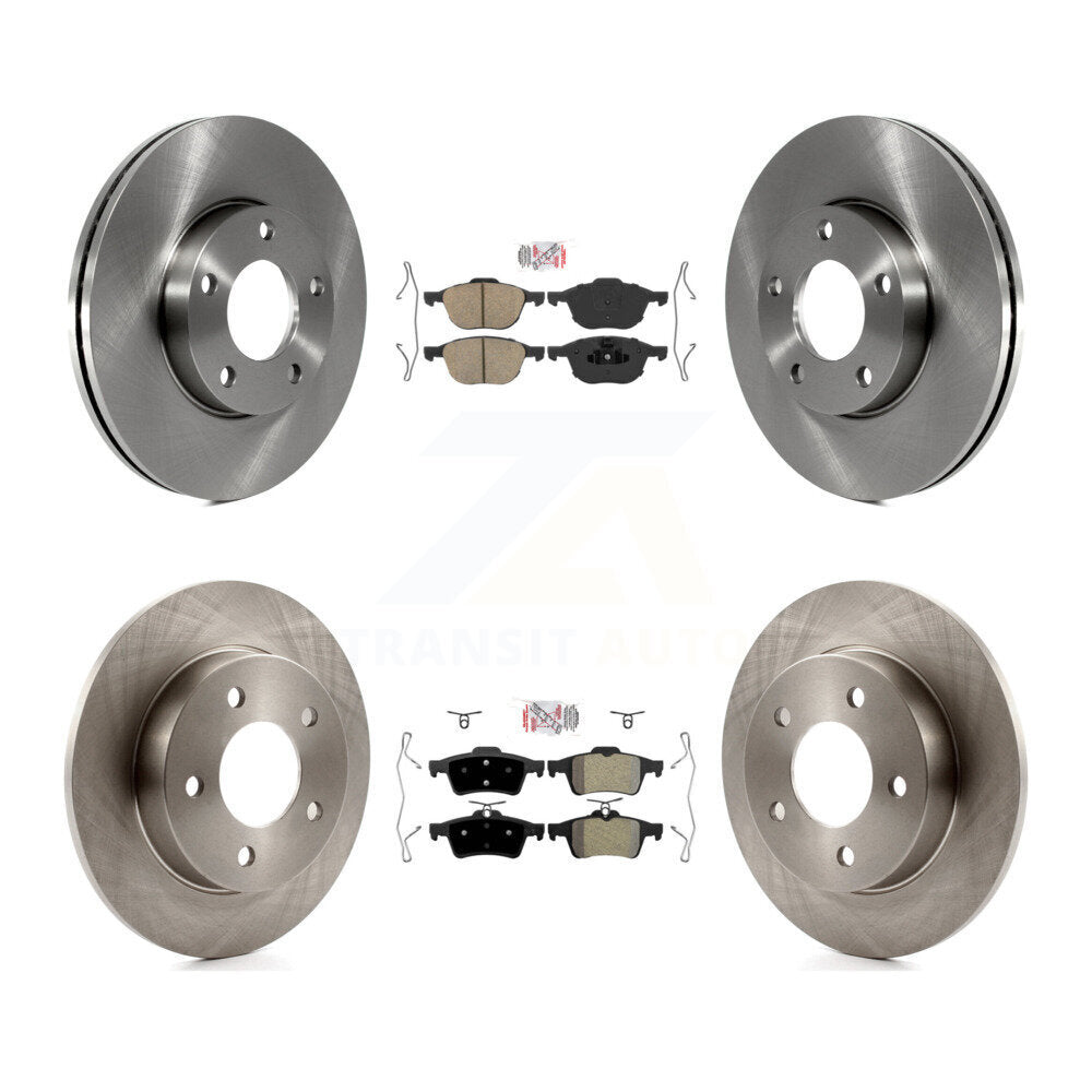 Front Ceramic Rear Semi-Metallic Pads And Disc Brake Rotors Kit For Mazda 3 Sport K8A-102626