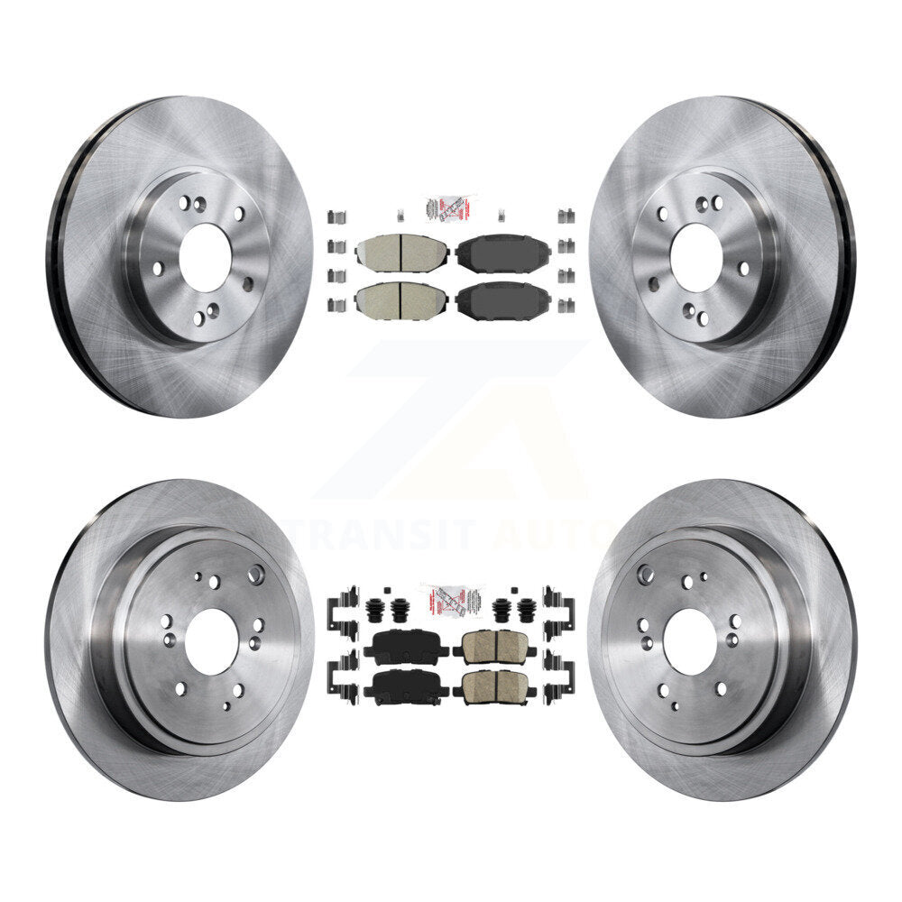 Front Semi-Metallic Rear Ceramic Pads And Disc Brake Rotors Kit For 2001-2002 Acura MDX K8A-102680