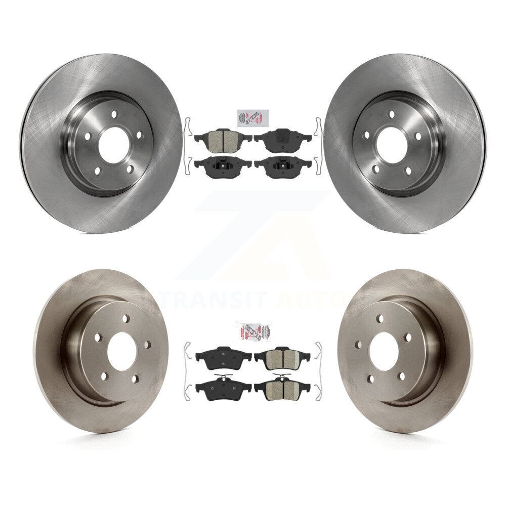 Front Semi-Metallic Rear Ceramic Pads And Disc Brake Rotors Kit For Ford Transit Connect K8A-102718