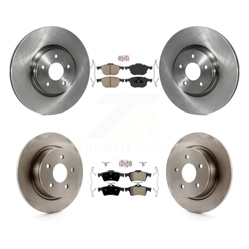 Front Ceramic Rear Semi-Metallic Pads And Disc Brake Rotors Kit For Ford Transit Connect K8A-102722