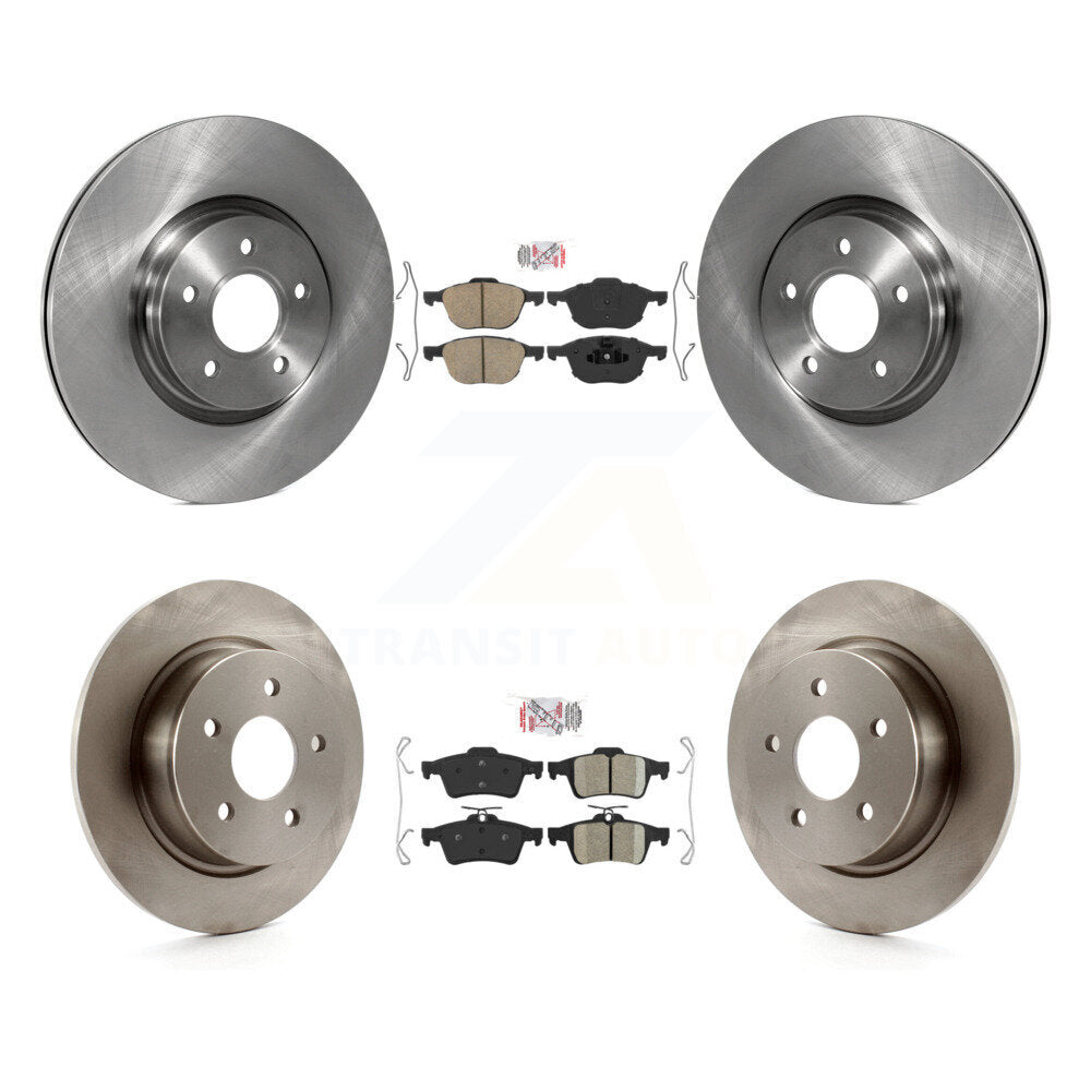Front Rear Ceramic Pad & Brake Rotors Kit For 2014 Ford Transit Connect 104.8" wheel base K8A-102724