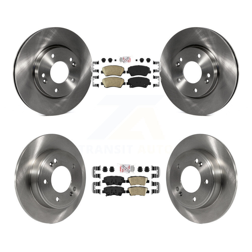 Front Rear Ceramic Pad & Brake Rotor Kit For Hyundai Elantra GT Kia Forte Veloster Forte5 K8A-102890