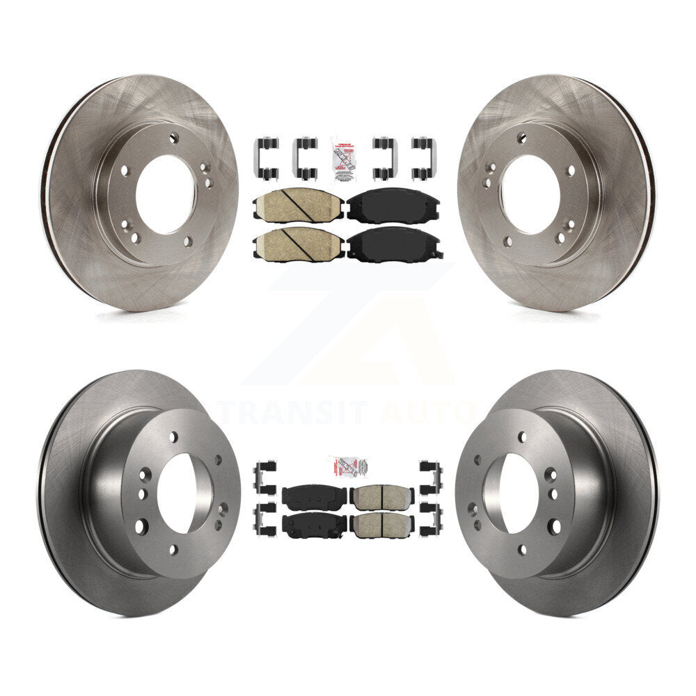 Front Ceramic Rear Semi-Metallic Pads And Disc Brake Rotors Kit For 2003-2006 Kia Sorento K8A-102919