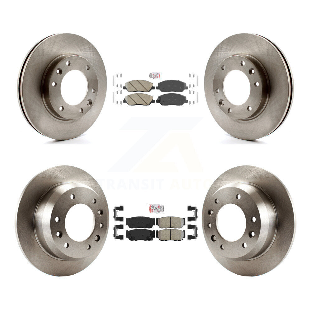 Front Ceramic Rear Semi-Metallic Pad And Brake Rotor Kit For Hyundai Entourage Kia Sedona K8A-102932