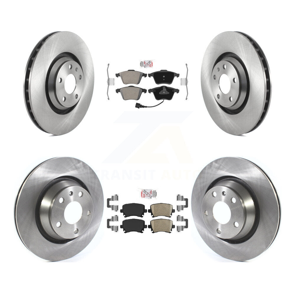 Front Semi-Metallic Rear Ceramic Pad Disc Brake Rotors Kit For 2009-2015 Audi TTS Quattro K8A-102945