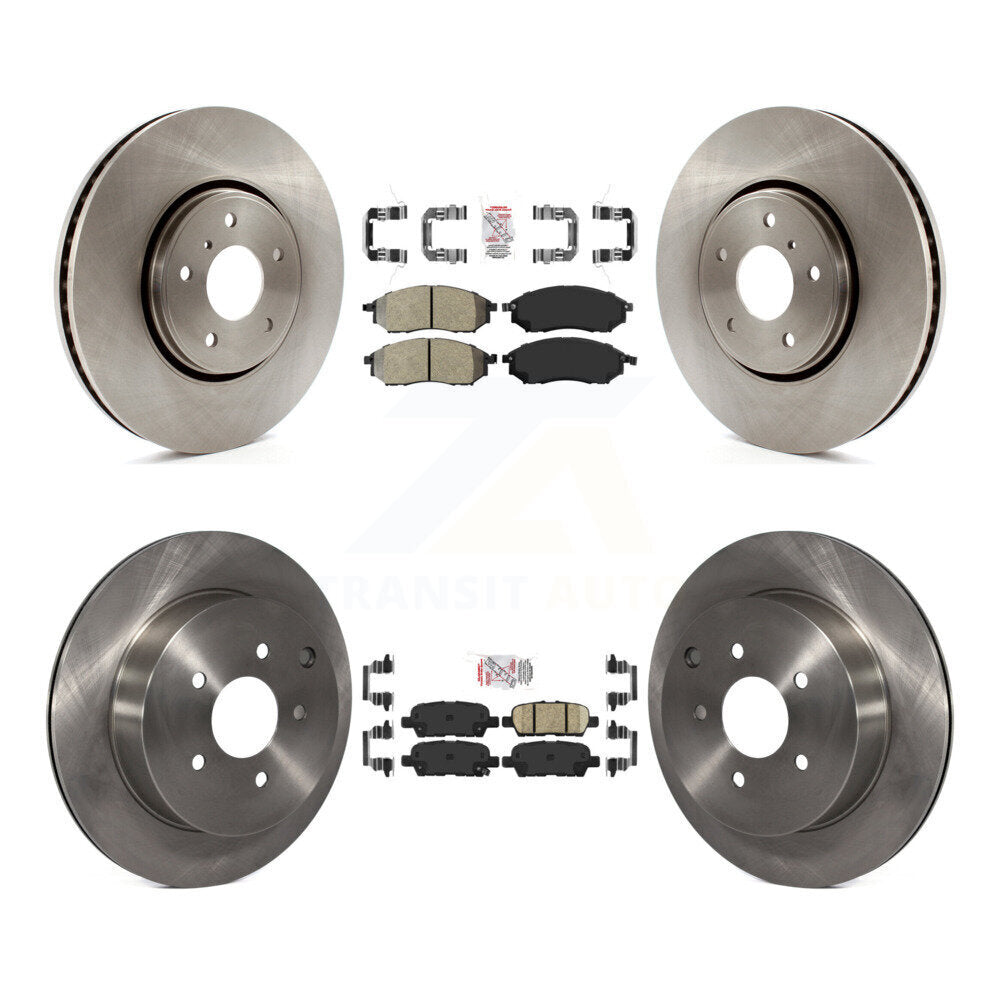 Front Semi-Metallic Rear Ceramic Pad And Disc Brake Rotor Kit For INFINITI FX35 FX37 FX45 K8A-103009