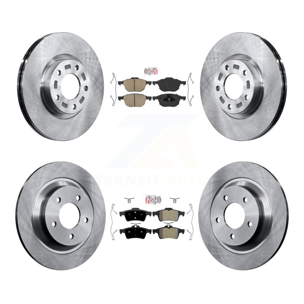 Front Ceramic Rear Semi-Metallic Pads And Disc Brake Rotors Kit For Mazda 5 K8A-103088