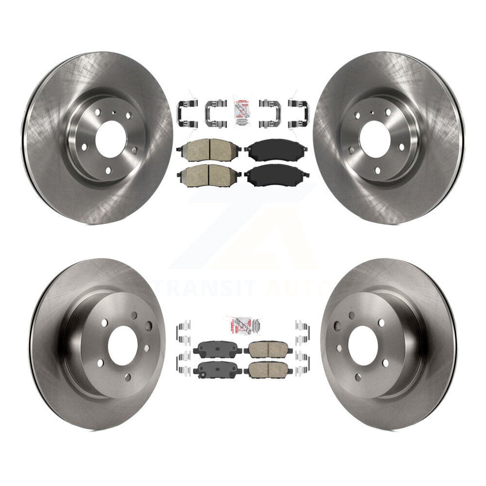 Front Semi-Metallic Rear Ceramic Pads And Disc Brake Rotors Kit For INFINITI EX35 M35 M45 K8A-103233
