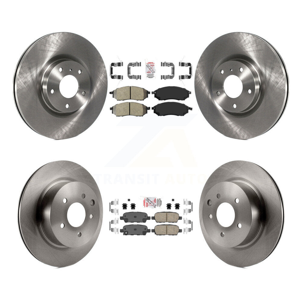 Front Semi-Metallic Rear Ceramic Pads And Disc Brake Rotors Kit For INFINITI EX35 M35 M45 K8A-103234