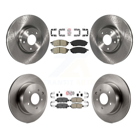 Front Semi-Metallic Rear Ceramic Pads And Disc Brake Rotors Kit For INFINITI EX35 M35 M45 K8A-103234
