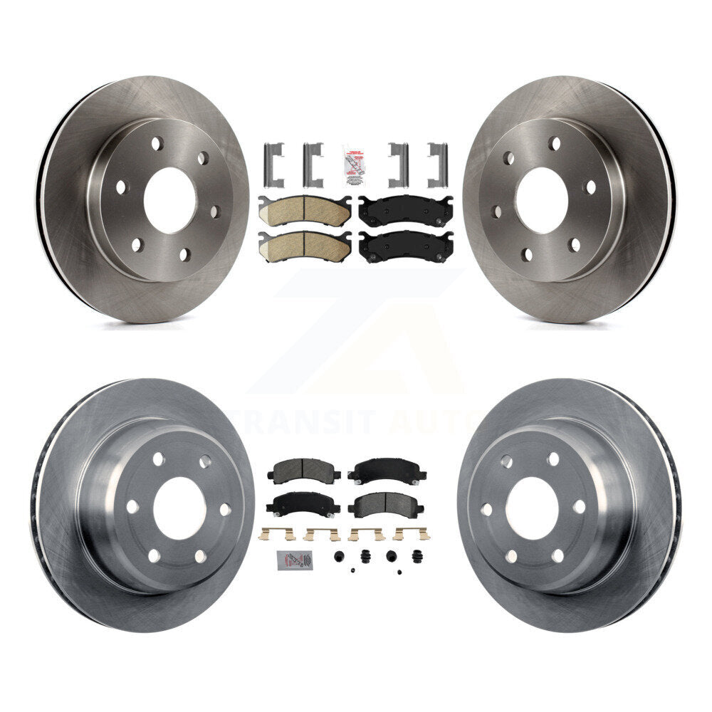 Front Ceramic Rear Semi-Metallic Pad Brake Rotors Kit For Chevrolet Avalanche 1500 GMC XL K8A-103240