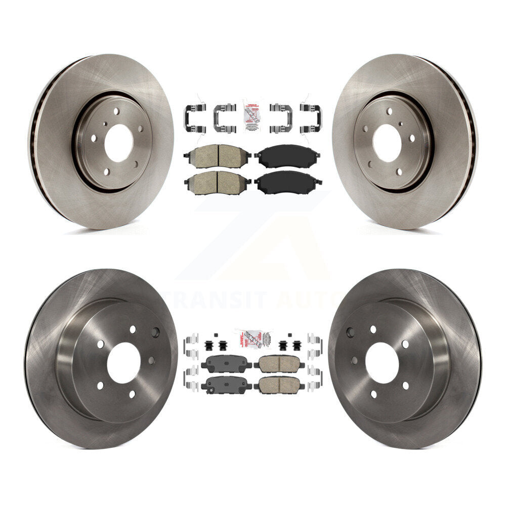 Front Semi-Metallic Rear Ceramic Pad And Disc Brake Rotor Kit For 2009-2012 INFINITI FX35 K8A-103270