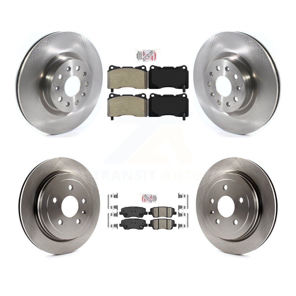 Front Semi-Metallic Rear Ceramic Pads And Disc Brake Rotors Kit For Cadillac CTS K8A-103332