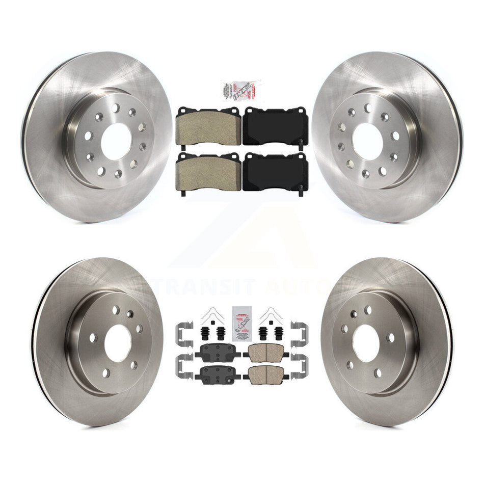 Front Semi-Metallic Rear Ceramic Pad & Brake Rotors Kit For Chevrolet Camaro Cadillac CT6 K8A-103339