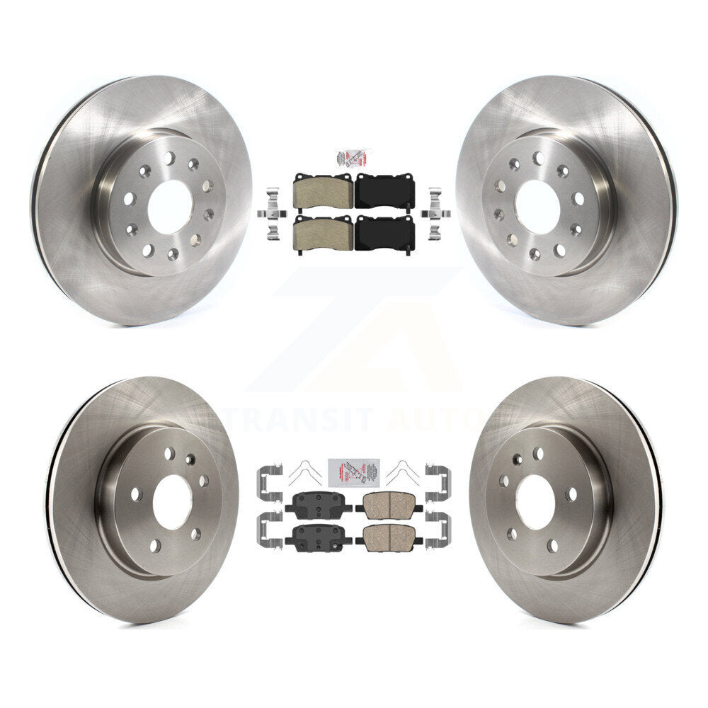 Front Semi-Metallic Rear Ceramic Pad & Brake Rotors Kit For Chevrolet Camaro Cadillac CT6 K8A-103344