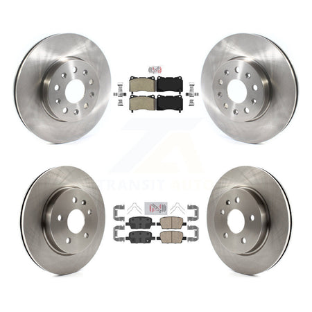 Front Semi-Metallic Rear Ceramic Pad & Brake Rotors Kit For Chevrolet Camaro Cadillac CT6 K8A-103344