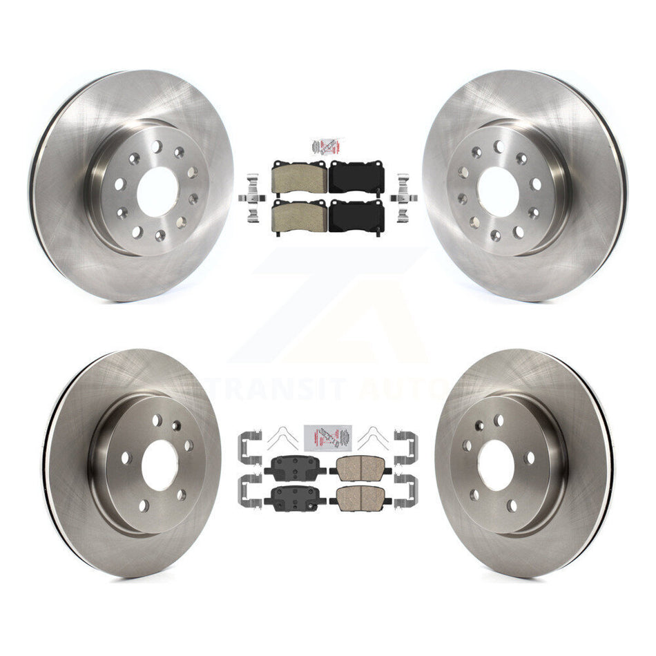Front Semi-Metallic Rear Ceramic Pad & Brake Rotors Kit For Chevrolet Camaro Cadillac CT6 K8A-103344