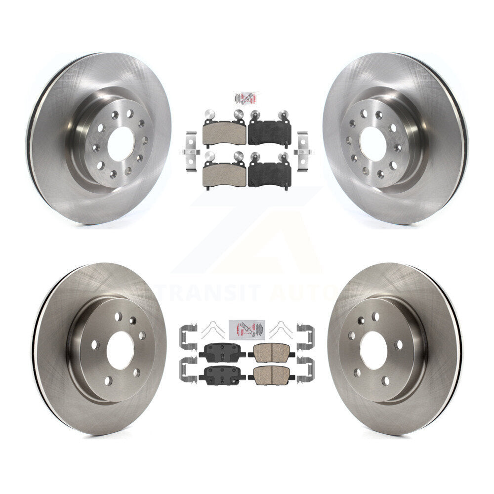 Front Semi-Metallic Rear Ceramic Pads And Disc Brake Rotors Kit For Cadillac CT6 K8A-103358