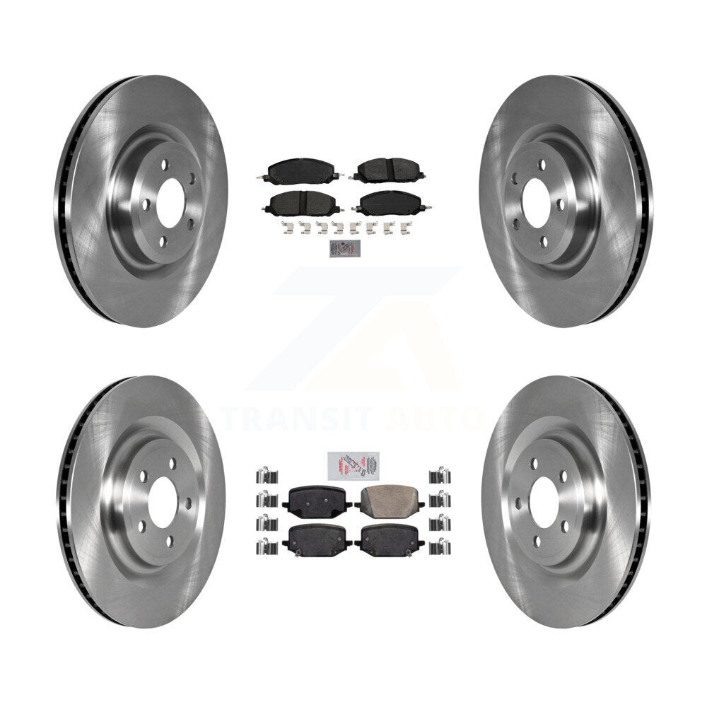 Front Semi-Metallic Rear Ceramic Pad Disc Brake Rotor Kit For Lincoln Aviator Ford Police K8A-103390
