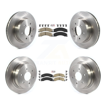 Front Rear Ceramic Pads And Disc Brake Rotors Kit For 2016-2024 Nissan TITAN XD K8A-103414